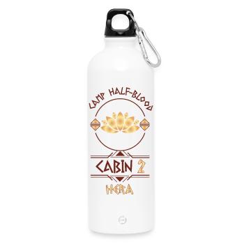 Cabin #2 in Camp Half Blood, Child of Hera - Water Bottle with carabiner 750 ml - white - Front