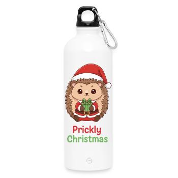 Stacheliger Weihnachtsigel - Trinkflasche mit Karabiner 750 ml - Weiß - Vorne