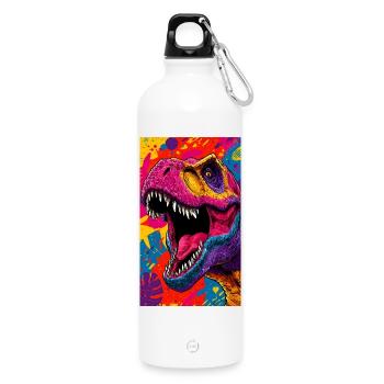 dinosaure - Gourde en inox avec mousqueton 750 ml - blanc - Devant