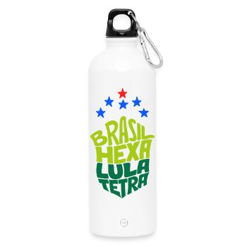 Brasil Hexa Lula Tetra - Water Bottle with carabiner 750 ml - white - Front