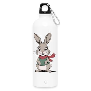 Süßer Hase - Trinkflasche mit Karabiner 750 ml - Weiß - Vorne