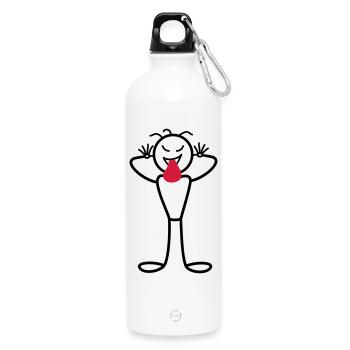 Mâle - Gourde en inox avec mousqueton 750 ml - blanc - Devant