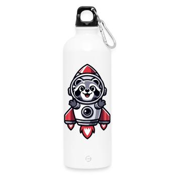Rocket Raccoon : Le butineur cosmique - Gourde en inox avec mousqueton 750 ml - blanc - Devant