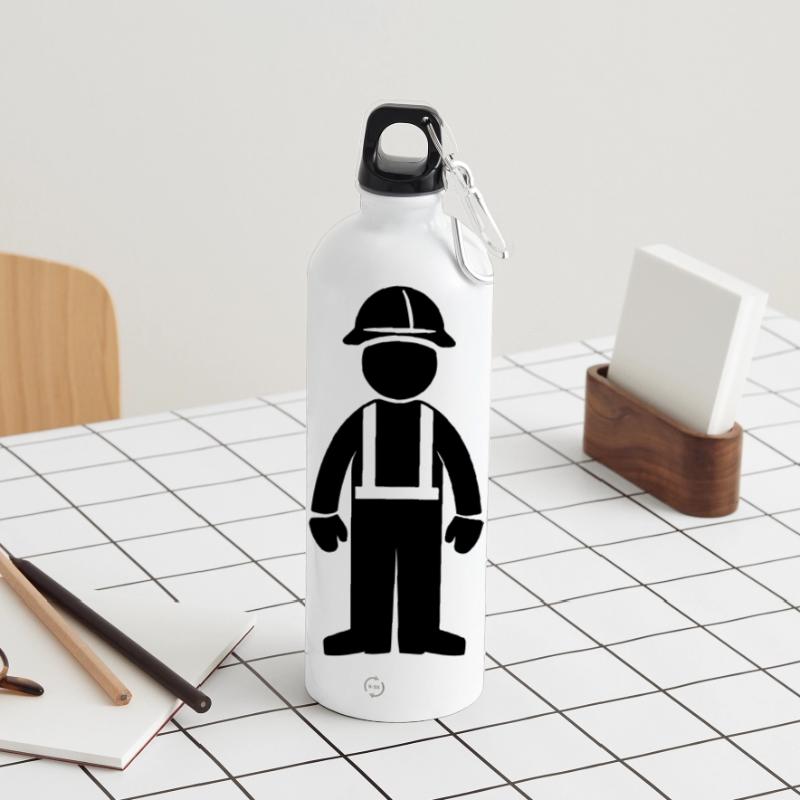 Construction workers Water Bottle with carabiner 750 ml