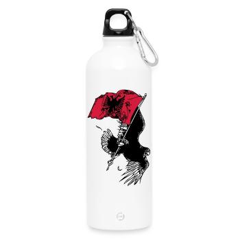 Albanischer Adler - Trinkflasche mit Karabiner 750 ml - Weiß - Vorne
