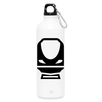 Cheminot / Chemin de fer / Train / Metro - Gourde en inox avec mousqueton 750 ml - blanc - Devant