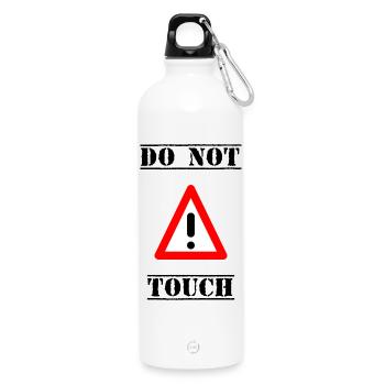 PANNEAU. NE PAS TOUCHER. DANGER. HUMOUR. DRÔLE - Gourde en inox avec mousqueton 750 ml - blanc - Devant
