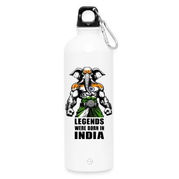 Motif de légendes d'éléphants d'Inde - Gourde en inox avec mousqueton 750 ml - blanc - Devant