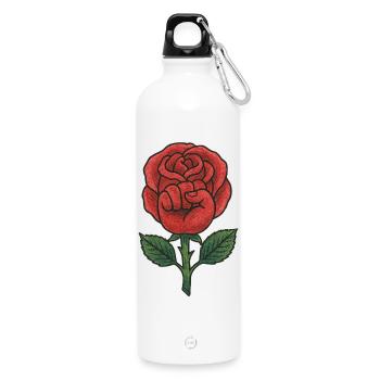 Rose Resist - Water Bottle with carabiner 750 ml - white - Front