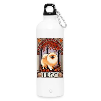 Autumn Pom in Ornate Arch - Trinkflasche mit Karabiner 750 ml - Weiß - Vorne