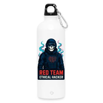 Cyber red team hacker éthique - Gourde en inox avec mousqueton 750 ml - blanc - Devant