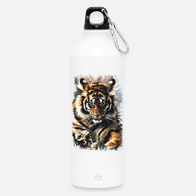 Tiger - Trinkflasche mit Karabiner 750 ml - Weiß