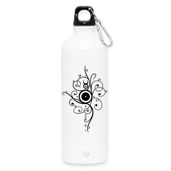 Yule sun, winter solstice - Water Bottle with carabiner 750 ml - white - Front