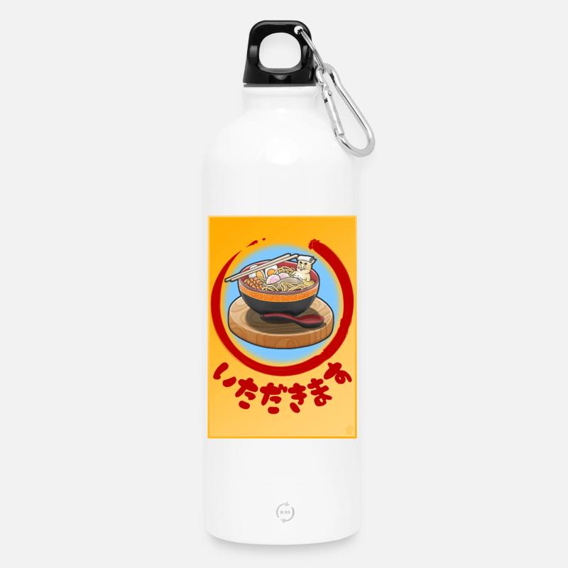 RamenCat - Poster - Trinkflasche mit Karabiner 750 ml - Weiß