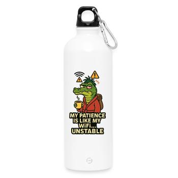 Geduld wie WLAN Alligator - Trinkflasche mit Karabiner 750 ml - Weiß - Vorne