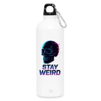 Restez bizarre Neon Skull - Gourde en inox avec mousqueton 750 ml - blanc - Devant
