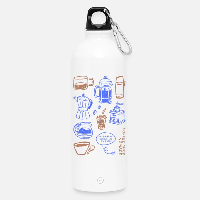 Coffee Shop Essentials - Water Bottle with carabiner 750 ml - white