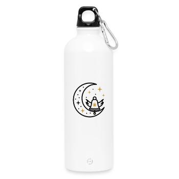 Cercle étoile doré sur fond noir - Gourde en inox avec mousqueton 750 ml - blanc - Devant