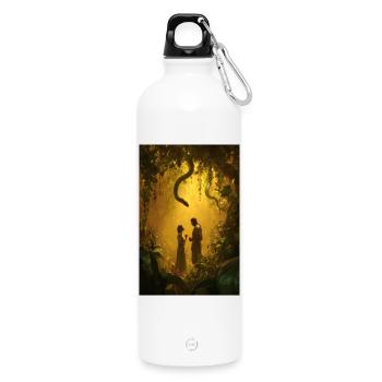 Enchanted Jungle Romance - Water Bottle with carabiner 750 ml - white - Front