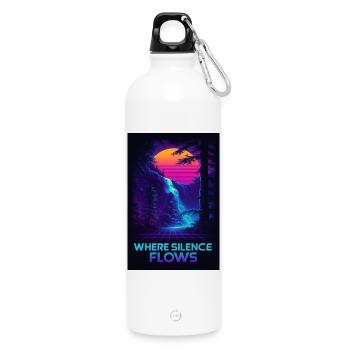 Where Silence Flows Neon Gorge - Trinkflasche mit Karabiner 750 ml - Weiß - Vorne
