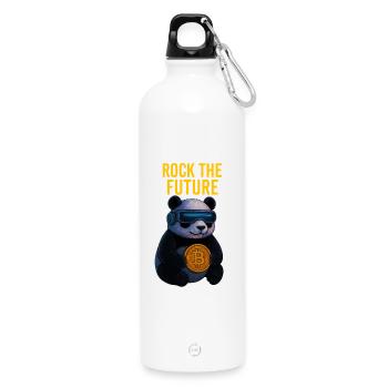 Rock the Future Panda Bitcoin - Gourde en inox avec mousqueton 750 ml - blanc - Devant