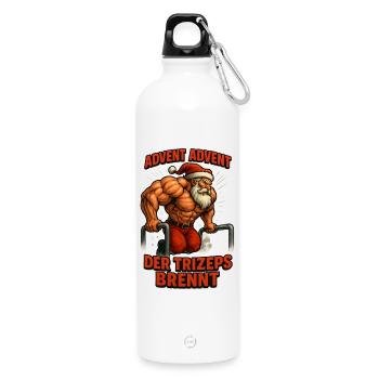 Joyeux costume de Pomper Tes Coups de Noël en chiffon - Gourde en inox avec mousqueton 750 ml - blanc - Devant