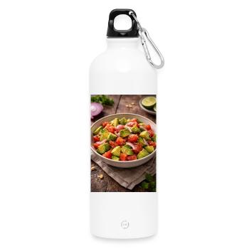 Avocado-Tomaten Salat  - Trinkflasche mit Karabiner 750 ml - Weiß - Vorne
