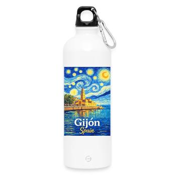 Gijon Spain - Trinkflasche mit Karabiner 750 ml - Weiß - Vorne