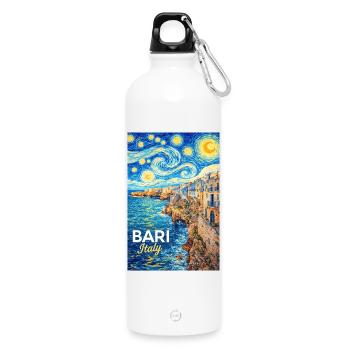 Bari, Italien - Trinkflasche mit Karabiner 750 ml - Weiß - Vorne