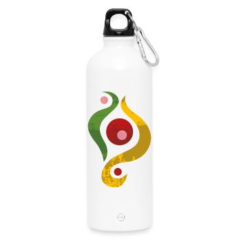 Yoga design_42 - Water Bottle with carabiner 750 ml - white - Front