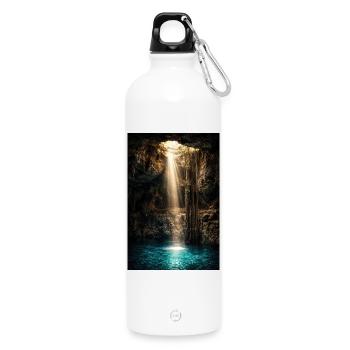 Poutres de grotte et bassin azur - Gourde en inox avec mousqueton 750 ml - blanc - Devant