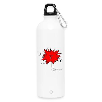 Woolly Beastie spiky © Chyropterum Innoxius - Water Bottle with carabiner 750 ml - white - Front