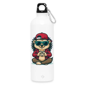 Hedgehog Heart Beat - Trinkflasche mit Karabiner 750 ml - Weiß - Vorne