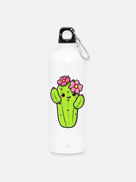 Kaktus - Trinkflasche mit Karabiner 750 ml - Weiß