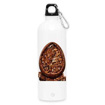 Chocolate Egg Factory Miniature - Water Bottle with carabiner 750 ml - white - Front