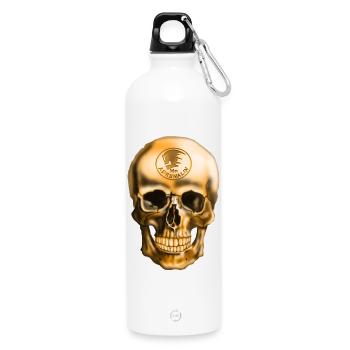 Skull with Adrenaline Emblem - Water Bottle with carabiner 750 ml - white - Front