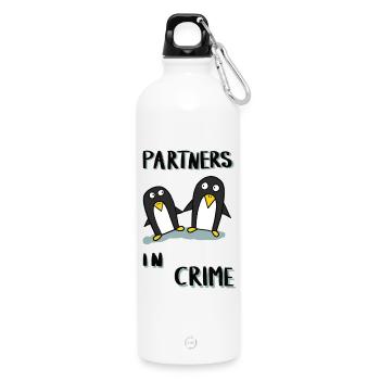 Partners in Crime - Water Bottle with carabiner 750 ml - white - Front