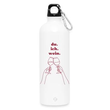 Toi. Je. du vin. - Gourde en inox avec mousqueton 750 ml - blanc - Devant