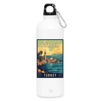 Découvrez la beauté d’Izmir en Turquie - Gourde en inox avec mousqueton 750 ml - blanc - Devant