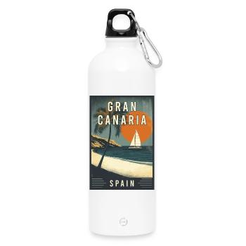 Découvrez les îles Canaries et l’Espagne de Gran Canaria - Gourde en inox avec mousqueton 750 ml - blanc - Devant