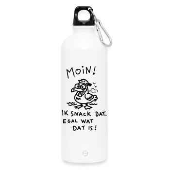 Moin Dämliche Möwe Witzig Kinder Motiv  - Trinkflasche mit Karabiner 750 ml - Weiß - Vorne