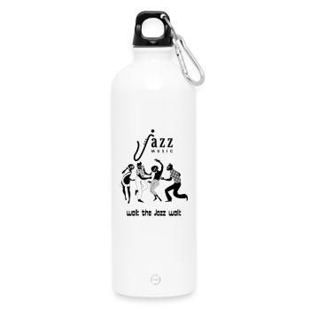 Notes de jazz à la silhouette minimaliste - Gourde en inox avec mousqueton 750 ml - blanc - Devant