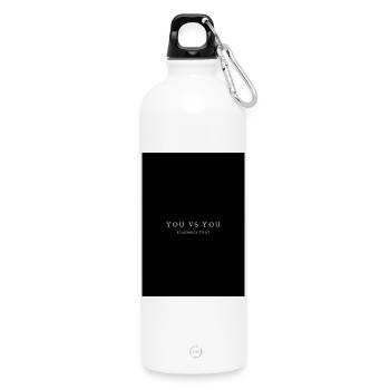 You Against You – Remember That - Water Bottle with carabiner 750 ml - white - Front