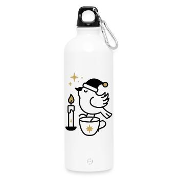 Nuit de l’étoile filante dorée - Gourde en inox avec mousqueton 750 ml - blanc - Devant