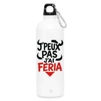 Ich kann nicht, Feria - Trinkflasche mit Karabiner 750 ml - Weiß - Vorne