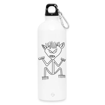 bad day - Water Bottle with carabiner 750 ml - white - Front