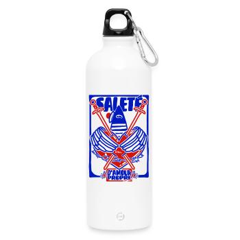 Dirt of self-love - Water Bottle with carabiner 750 ml - white - Front