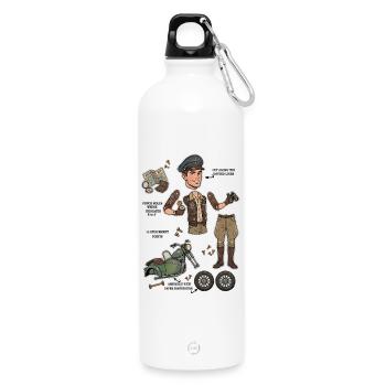 Rugged Adventurer Paper Doll - Trinkflasche mit Karabiner 750 ml - Weiß - Vorne
