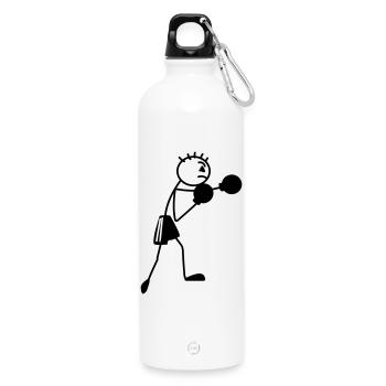 Boxfigur Strichmännchen - Trinkflasche mit Karabiner 750 ml - Weiß - Vorne
