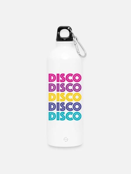 Disco Disco Disco - Trinkflasche mit Karabiner 750 ml - Weiß
